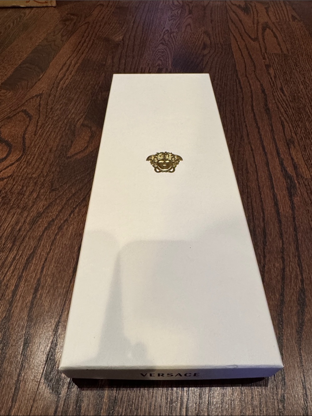 Long Versace White Box with Gold Medusa